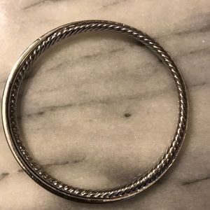 Talbots silver & crystal diamond bangle bracelet
